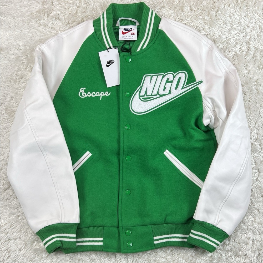 New Nike NIGO NRG Varsity Jacket Mens sz XS XSmall Scape Green FV5670 310 $650